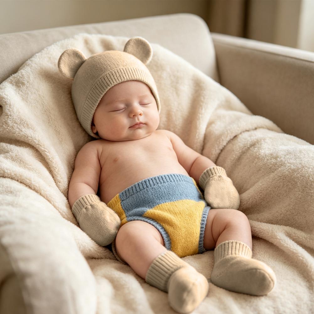 Baby Mittens Scratch - Pelindung Kaki Bayi Baru Lahir, Set