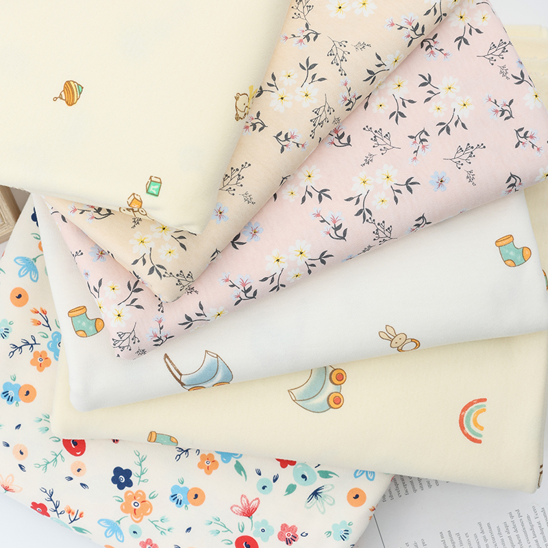 Baby Clothing Sewing - Kain rajut cetak katun murni elastis
