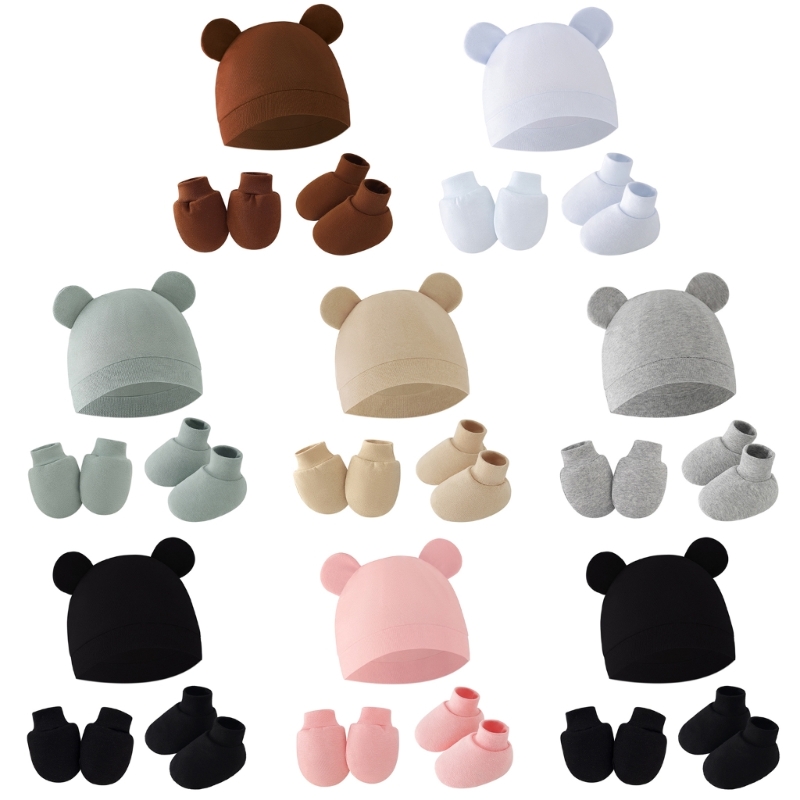 1 Set topi Beanie bayi baru la - Baby Mittens Scratch ulasan dan harga